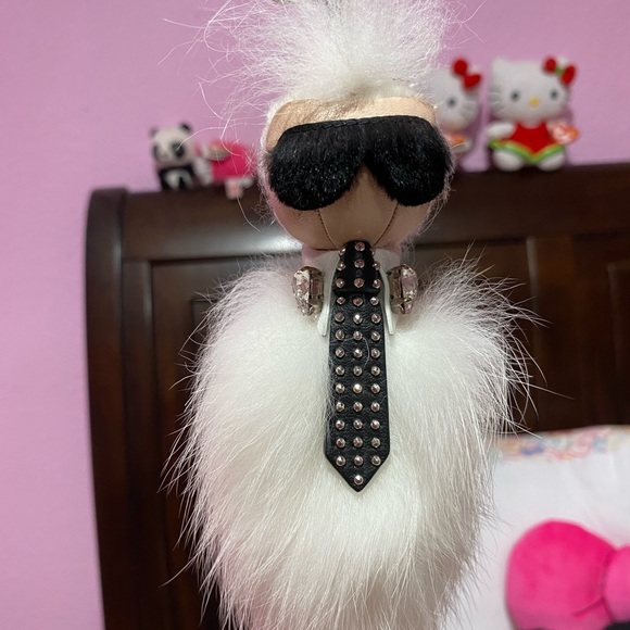 Accessories - FENDI Karlito Bag Charm Limited Edition White